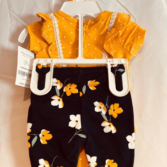 Carter’s Baby Girl Floral Polka Dot Ruffle Bodysuit & Leggings Set - Picture 1 of 6